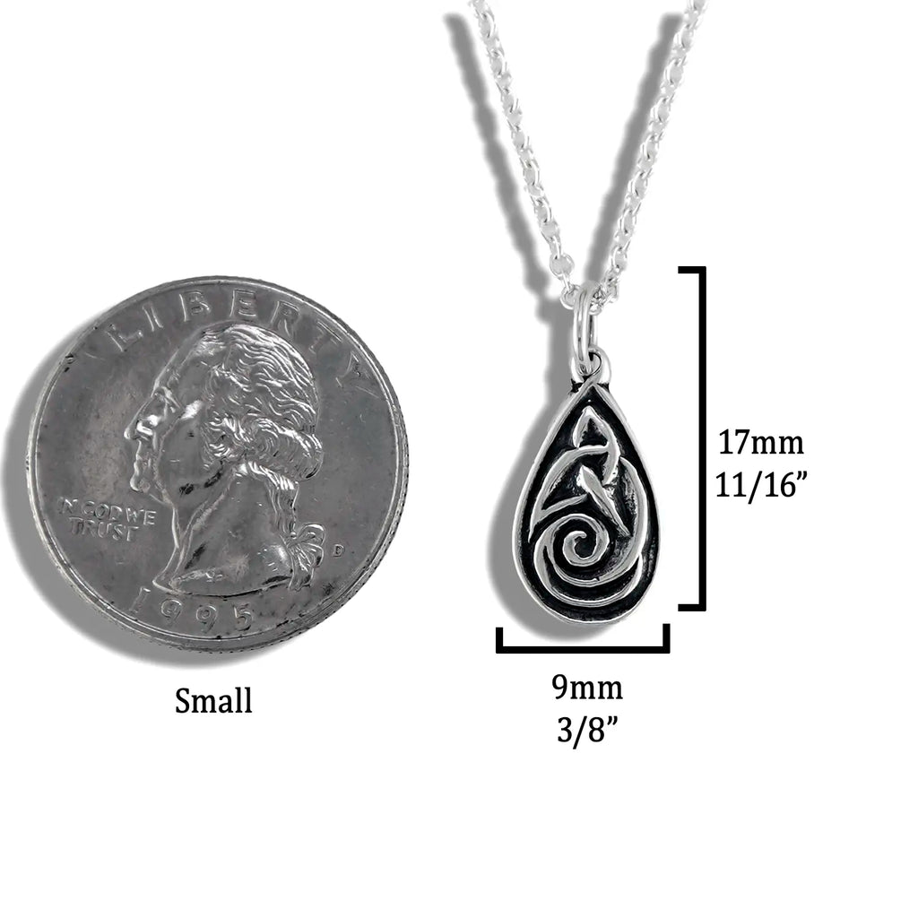 Celtic Spiral Drop Pendant- Small