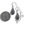 Celtic Spiral Drop Earrings in Silver