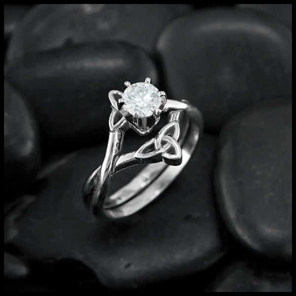 Interlocking Wedding Set With 1/2ct Princess Cut Lab Grown Diamond