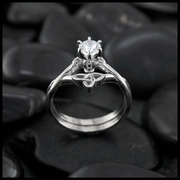 Interlocking Wedding Set With 1/2ct Princess Cut Lab Grown Diamond