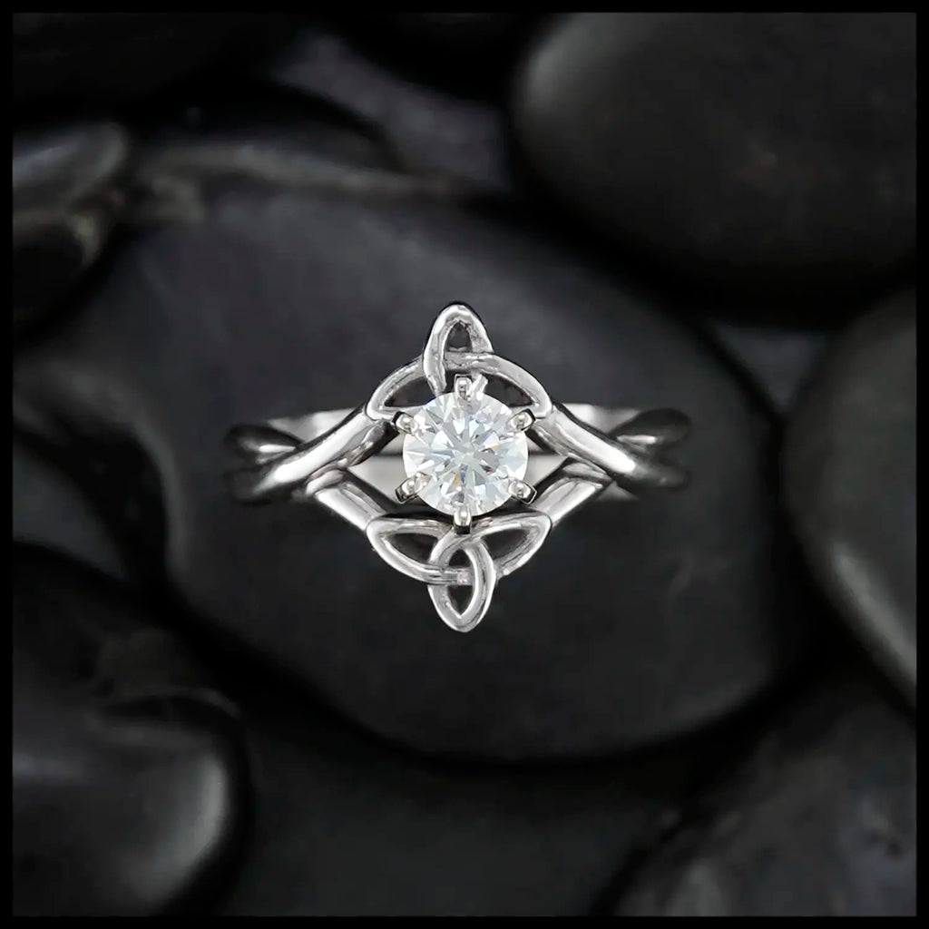 Interlocking Wedding Set With 1/2ct Princess Cut Lab Grown Diamond