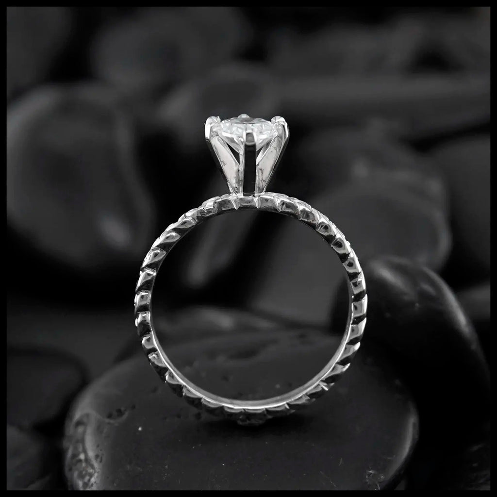 Oval Josephine's Knot Diamond Ring with 1ct Lab Diamond