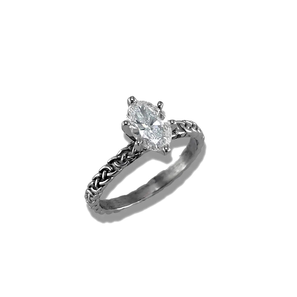 Oval Josephine's Knot Diamond Ring with 1ct Lab Diamond