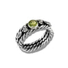 Custom Peridot Twist Ring in Silver