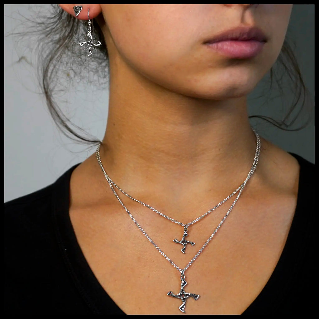 Starlight St Brigid's Pendant and Earrings in Silver