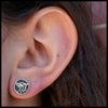 Celtic Wolf Post Earrings in Sterling Silver
