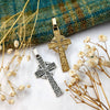 Adomnan Celtic Cross in 14K gold and sterling silver