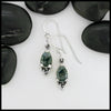 Silver Celtic Earrings with Moss Agate Stone