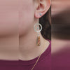 Maple Circlet Drop Earrings in Sterling Silver shown worn