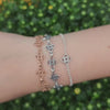 Celtic Chain Bracelet with Starlight Knot charm in sterling silver, stacked with Starlight Bracelets