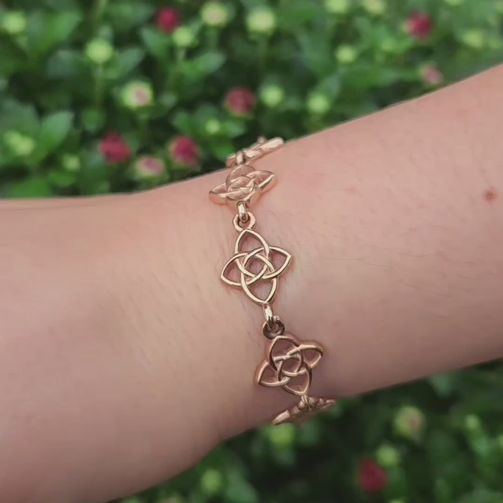 Starlight Bracelet in rose gold and sterling silver, worn on the wrist