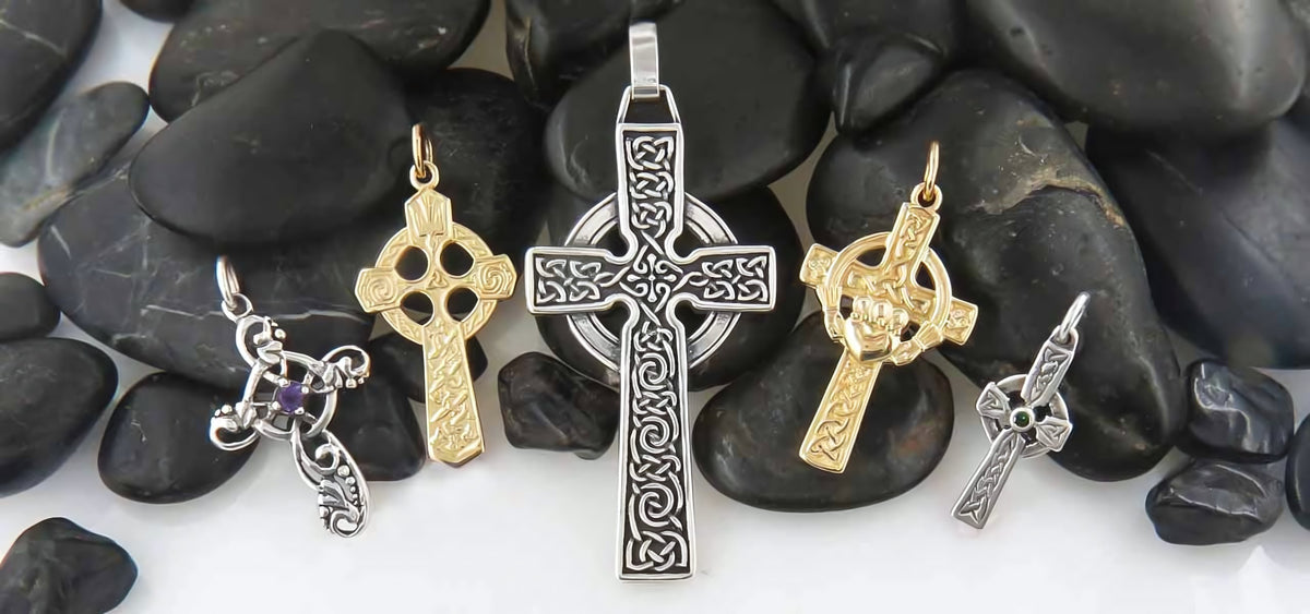 Celtic crosses in silver and gold