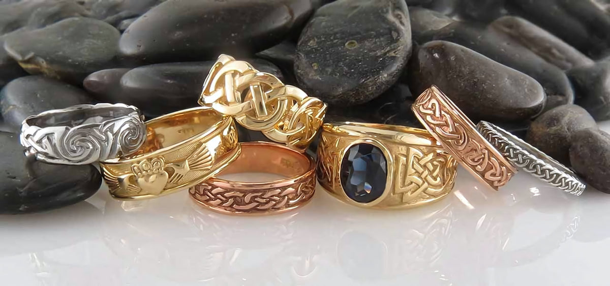 Celtic rings in gold and silver
