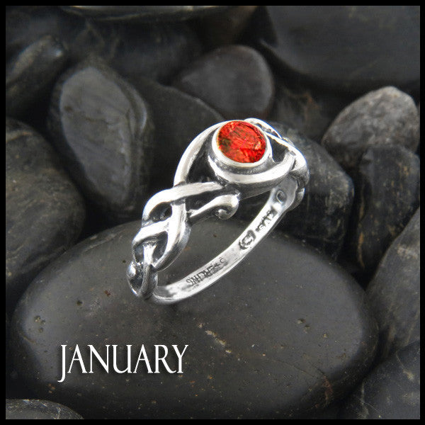 Birthstone Open Knot Ring in Silver