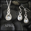 April Birthstone Celtic Eternity Pendant and Earring Set