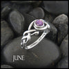June Birthstone Celtic Ring in Sterling Silver