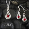 July Birthstone Celtic Eternity Pendant and Earring Set