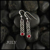July Birthstone Celtic Love Knot Earrings in Silver