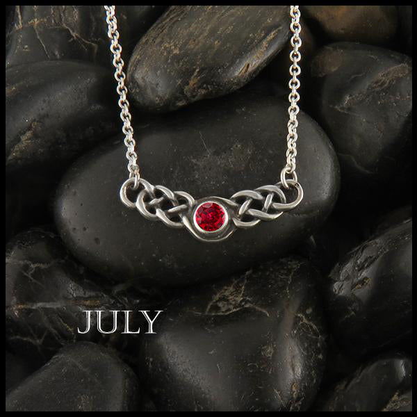 July Birthstone Celtic Necklace in Silver