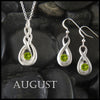 August Birthstone Celtic Eternity Pendant and Earring Set