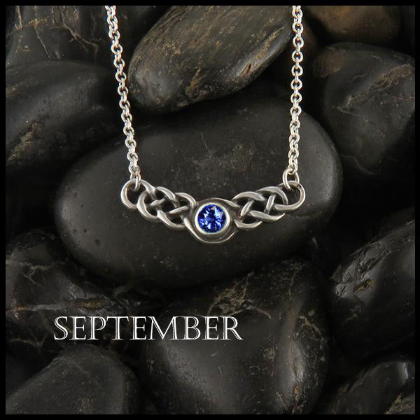 September Birthstone Celtic Necklace in Silver