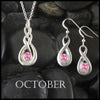 October Birthstone Celtic Pendant and Earring Set