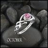 October Birthstone Celtic Ring in Sterling Silver