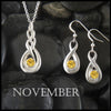 November Birthstone Celtic Eternity Pendant and Earring Set