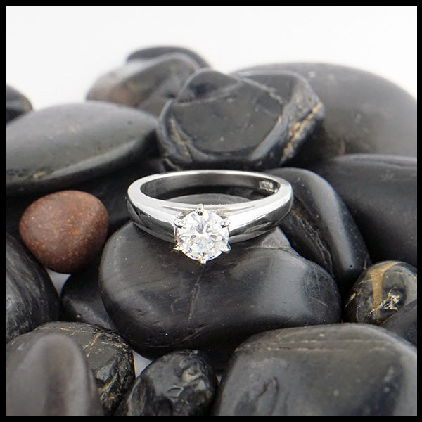 Cathedral Engagement Ring in 14KW