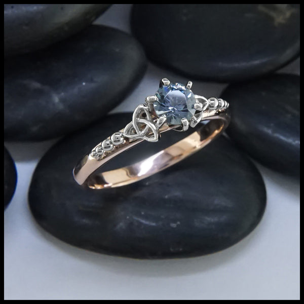 Trinity Knot Blue Grey Spinel Ring