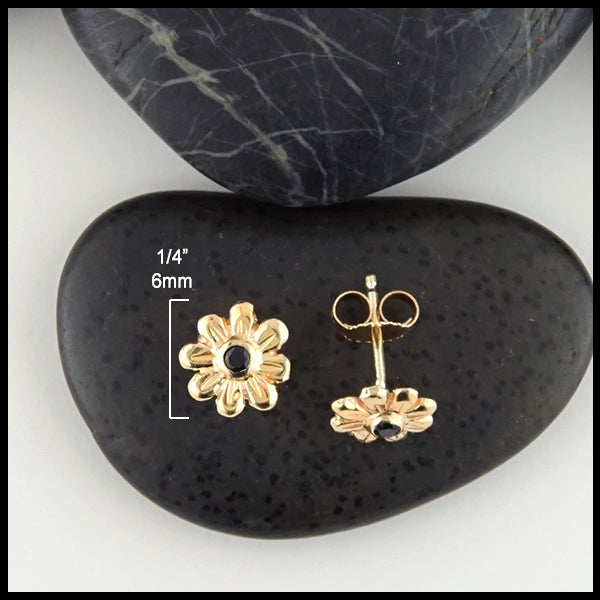 1/4 inch Black Eyed Susan Post Earrings