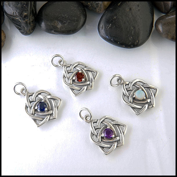 Trinity Heart Pendant with gemstone options