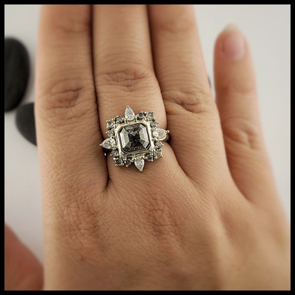 salt and pepper diamond ring