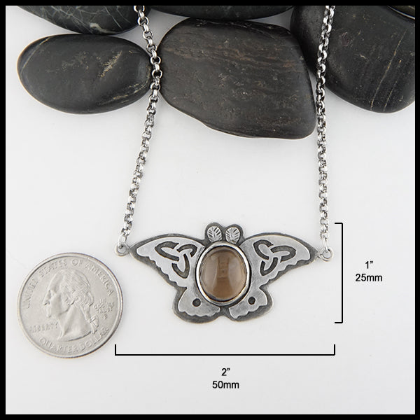 Celtic Moth Dimensions 2 inches wide by 1 inch tall