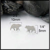 Bear stud post earrings measure 3/8" by 1/4".