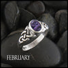 February Birthstone Celtic Ring in Sterling Silver