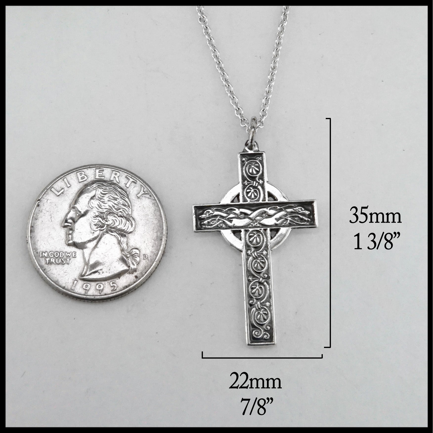Celtic Cross Necklace - 925 Sterling Silver - Irish Celtic Cross Pendant  Gaelic | eBay