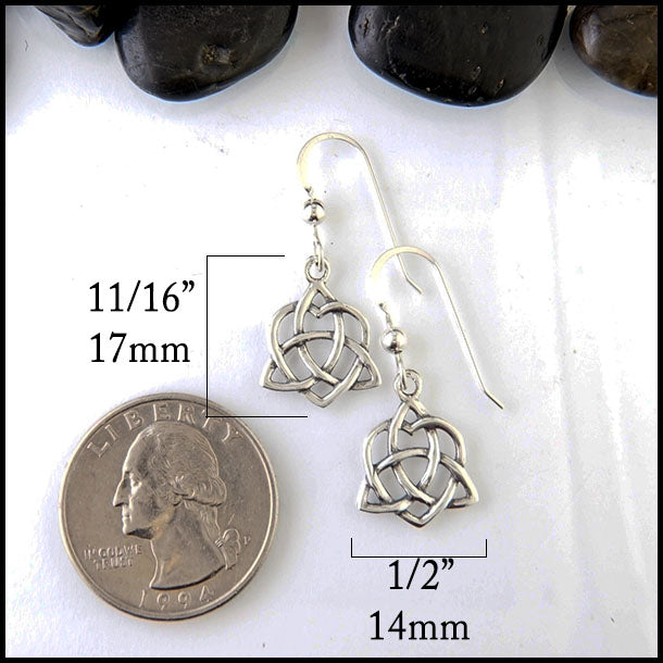 Trinity heart earrings