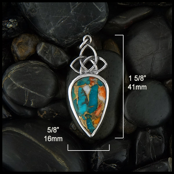 1 5/8 inch by 5/8 inch Starlight Knot Turquoise Pendant