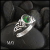 May Birthstone Celtic Ring in Sterling Silver