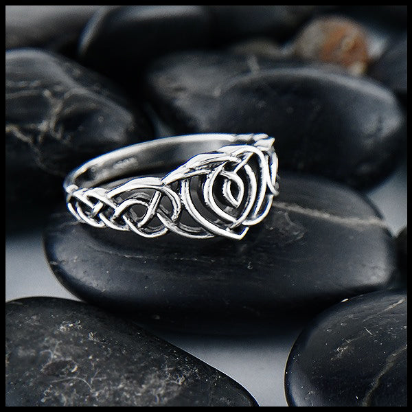 Celtic Heart Knot Ring Silver