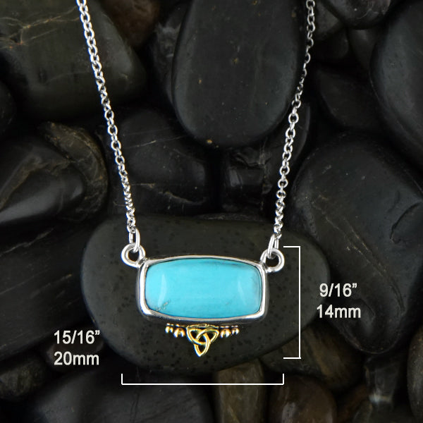 9/16 inch by 15/16 inch Trinity Knot Turquoise Pendant