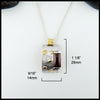 1 1/8 by 9/16 inches Custom Garnet in Sterling Silver Pendant