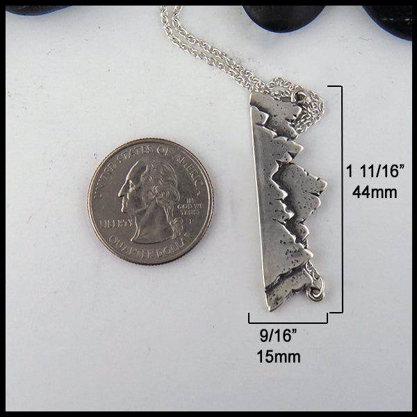 Mountain Bar pendant 44mm wide by 15mm long