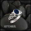 September Birthstone Celtic Ring in Sterling Silver