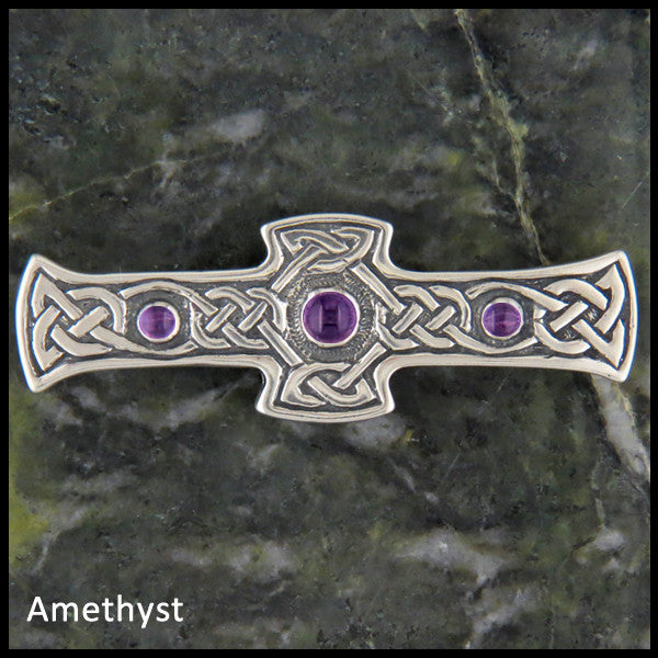 Sterling Silver Lapel Kilt Pin with Amethyst