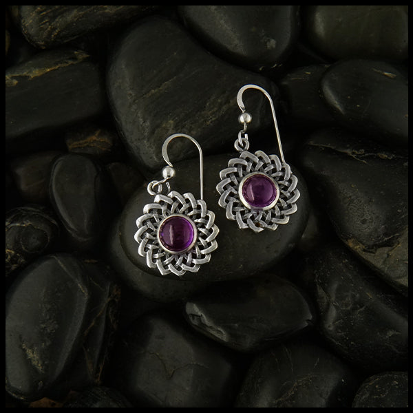 Celtic flower amethyst earrings