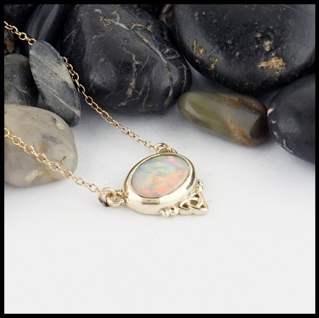 Gold Trinity Opal Necklace