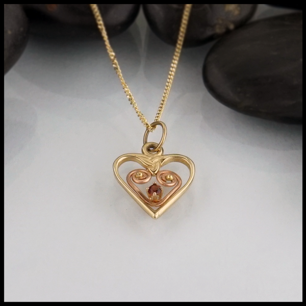 rose and yellow gold heart