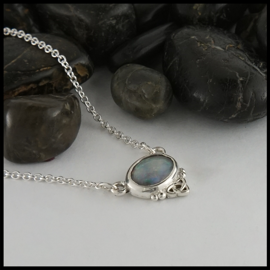 This 1.43 ct opal is custom set in a sterling silver pendant.